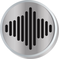 Sound bar silver button vector