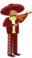 Mariachi musician playing violin vector