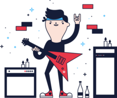 personaje estrella de rock vector