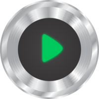 Silver music button play vector