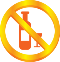 No drink sign gold  vector