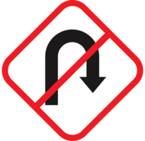 Road sign no turn around vector