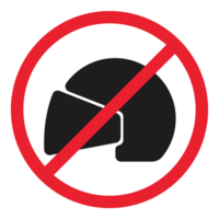 Public forbidden sign helmet vector