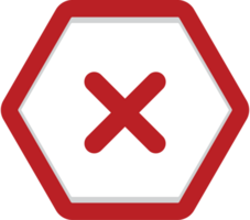 Incorrect sign hexagon vector