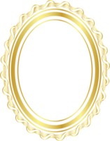 Gold oval frame vector