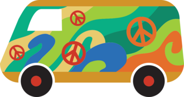 paz hippie camioneta vector