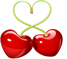 Heart cherries vector
