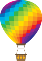 Rainbow hot air balloon vector