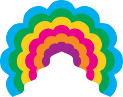 Rainbow hand fan vector