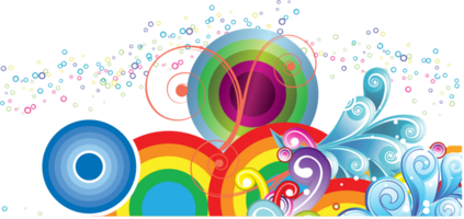 Colorful rainbow composition vector