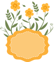 marco floral amarillo vector