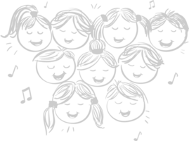 coro de niños vector