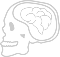 Brain inside skull outline vector