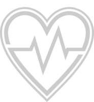 Heartbeat shape heart outline vector