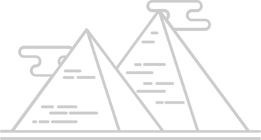 Egyptian pyramids outline vector