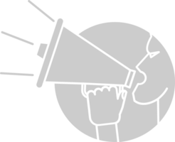 Men shout out on megaphone vector