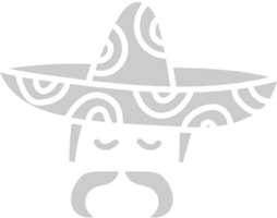 Sombrero with moustache vector