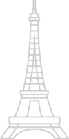 París eiffel torre sencillo icono contorno vector