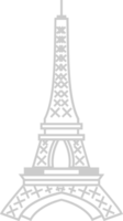 Paris eiffel tower simple icon outline vector