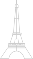 Paris eiffel tower simple icon outline vector