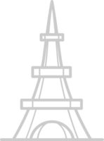 Paris eiffel tower simple icon outline vector