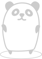 Panda cute character outline vector