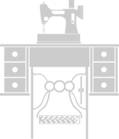 máquina de coser con mesa vector