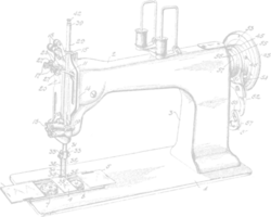 Sewing sketch machine vector