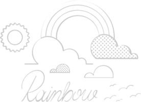 Rainbow clouds vector