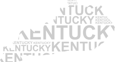 Kentucky map typography vector