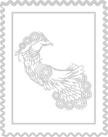 Post stamp bird and flower vector