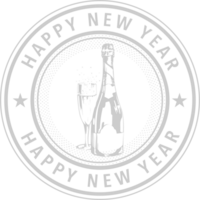 Stamp new year vector