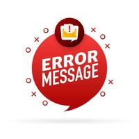 404 error message. Not found isolated in red background. Vector illustration