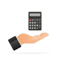Modern cartoon illustration with calculator for web design. Financial management concept vector