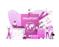 Passport ticket people. Vector illustration design. Flat vector illustration
