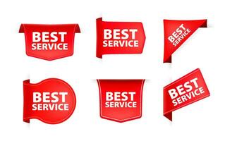 Red ribbon with text Best service. Banner ribbon label Best service vector