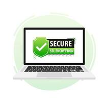 Secure connection. SSL shield protected. https certificate privacy icon. Ssl safe vector