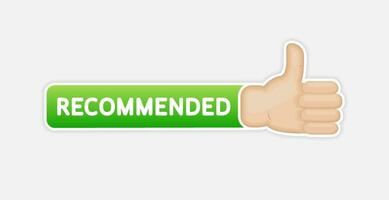 Recommend flat icon on white background. Green label recommended vector