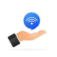 Wifi free. Internet network. 3d vector icon. Isometric vector