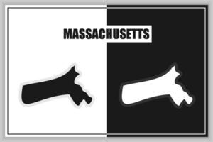 Flat style map of State of Massachusetts, USA. Massachusetts outline. Vector illustration
