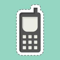 Sticker line cut Satellite Phone. related to Satellite symbol. simple design editable. simple illustration vector