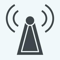 Icon Antenna Tower. related to Satellite symbol. glyph style. simple design editable. simple illustration vector