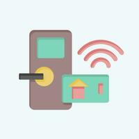 Icon Gigital Door Lock. related to Smart Home symbol. flat style. simple design editable. simple illustration vector