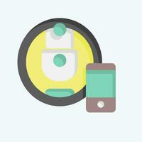 Icon Robotic Vacuum Cleaner. related to Smart Home symbol. flat style. simple design editable. simple illustration vector