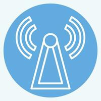 Icon Antenna Tower. related to Satellite symbol. blue eyes style. simple design editable. simple illustration vector