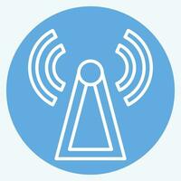 Icon Antenna Tower. related to Satellite symbol. blue eyes style. simple design editable. simple illustration vector