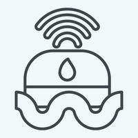 Icon Flood Sensor. related to Smart Home symbol. line style. simple design editable. simple illustration vector