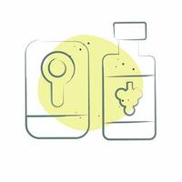 Icon Wine Bottle Opener. related to Smart Home symbol. Color Spot Style. simple design editable. simple illustration vector