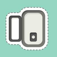 Sticker line cut Door Window Sensor. related to Smart Home symbol. simple design editable. simple illustration vector