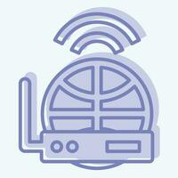 Icon Internet Receiver. related to Satellite symbol. two tone style. simple design editable. simple illustration vector